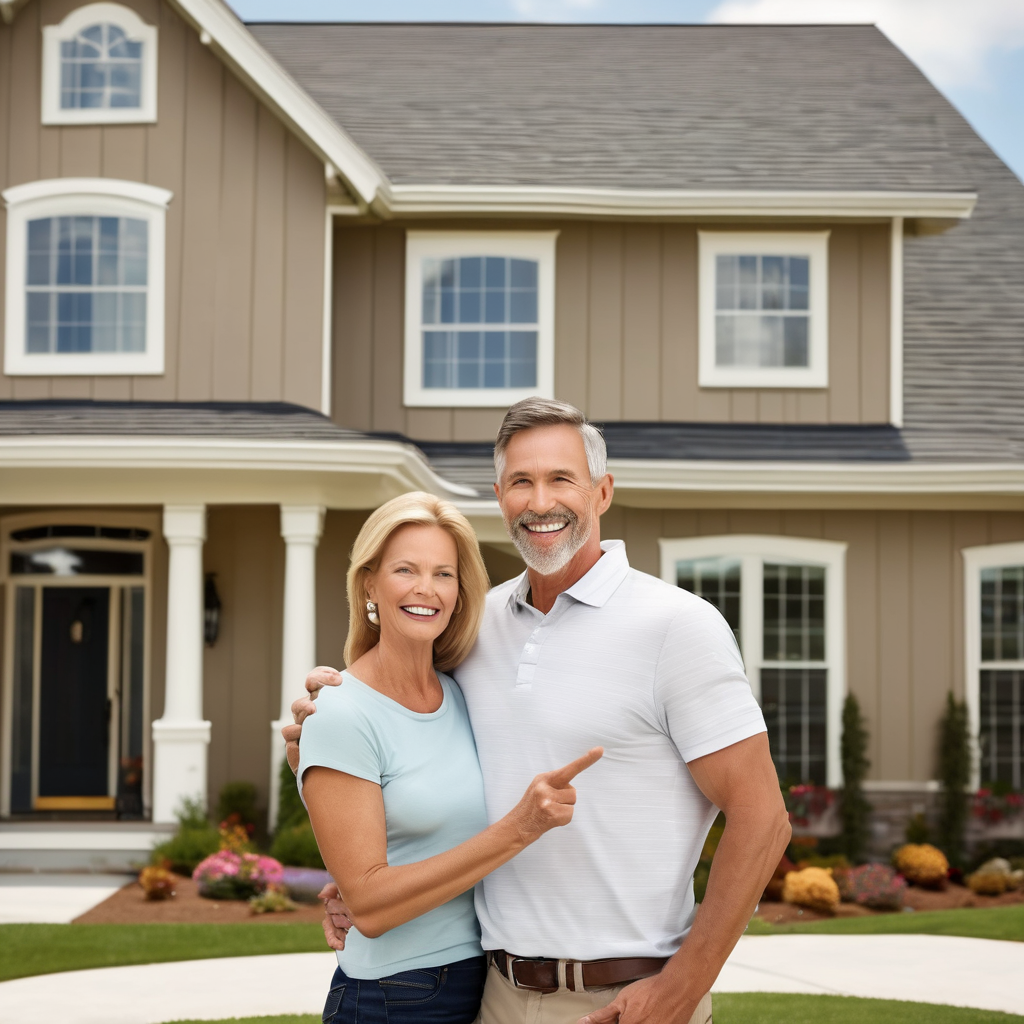 Happy homeowner with new roof